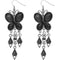 Black Beaded Butterfly Earrings