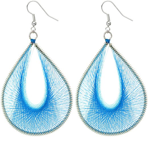 Blue on sale thread earrings