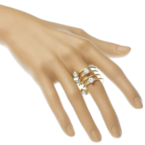 Clear Rhinestone Coil Wrap Ring