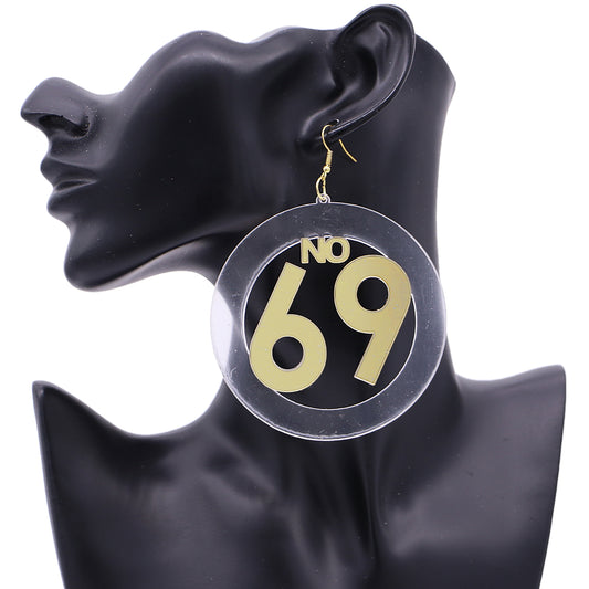 Gold Clear No 69 Earrings