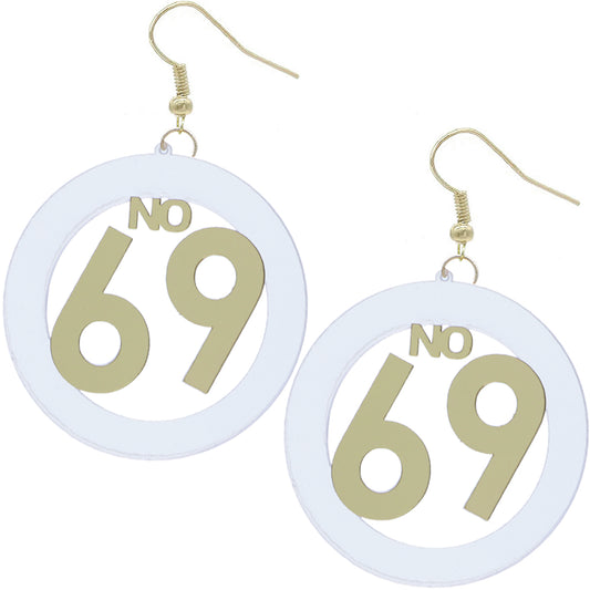 Gold Clear No 69 Earrings
