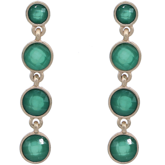 Green Simulated Emerald Drop Earrings