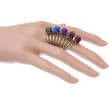Multicolor Beaded Coil Wrap Ring