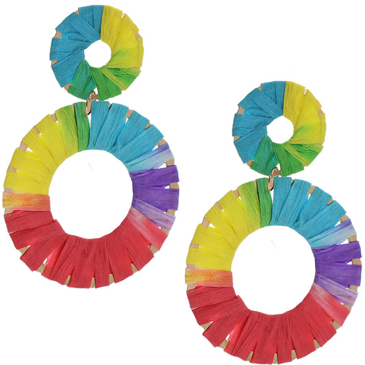 Multicolor Wrapped Thin Earrings