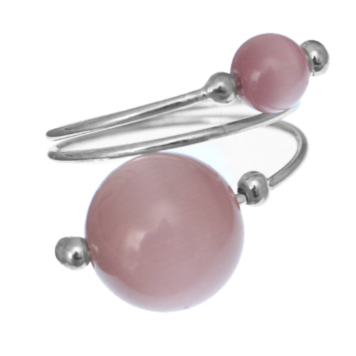 Purple Bead Spiral Swirl Mini Ring