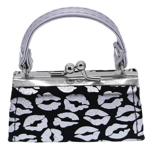 Silver Kiss Lips Mini Kisslock Wallet