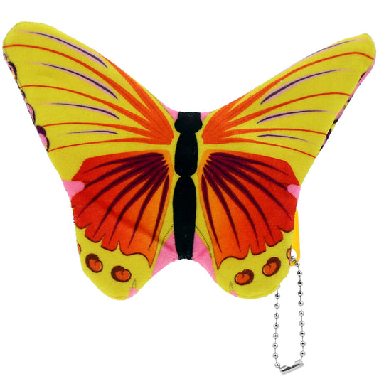 Yellow Red Butterfly Coin Purse Keychain Wallet