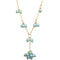 Blue Faux Pearl Drop Necklace Earrings Set