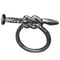Hematite Knotted Nail Mini Statement Ring