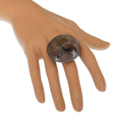 Hematite Coil Intertwined Adjustable Ring