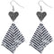 Hematite Heart Mesh Dangle Earrings