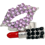 Purple Steampunk Lipstick Bullet Adjustable Ring