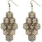 Antique Gold Cascade Snowflake Earrings