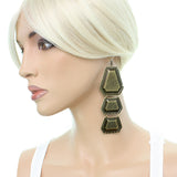 Gold Triple Link Earrings