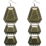 Gold Triple Link Earrings