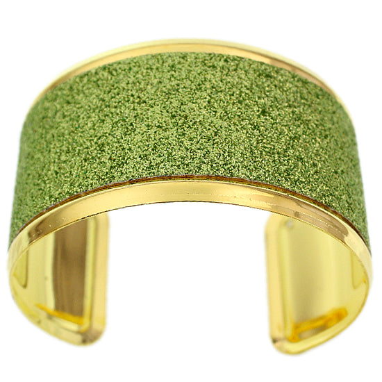 Apple Green Pave Glitter Cuff Bracelet