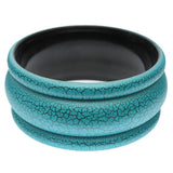 Blue Matte Crackle Bangle Bracelet