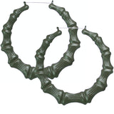 Green Big Bamboo Earrings