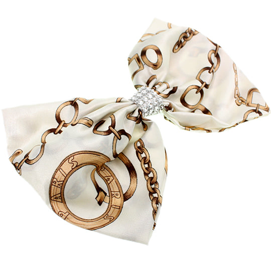 White Chain Link Pattern Gator Hair Clip