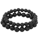 Black 2-Piece Beaded Stretch Bracelets