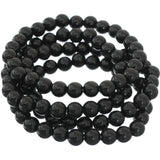 Black 4-Piece Beaded Stretch Bracelets