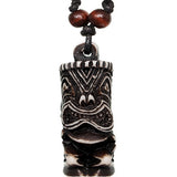 Black Hawaiian Tiki Totem Nylon Necklace
