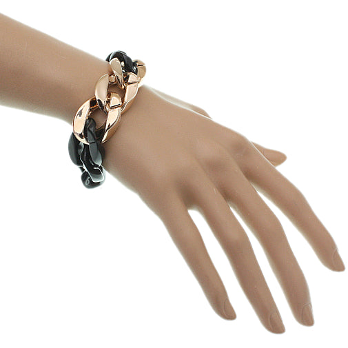 Black Acrylic Chain Link Bracelet