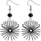 Black Bead Coil Slinky Dangle Earrings