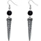 Black Bead Pointy Drop Earrings