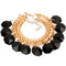 Black Hanging Beaded Chain Bracelet