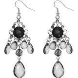Black Elegant Beaded Chandelier Dangle Earrings