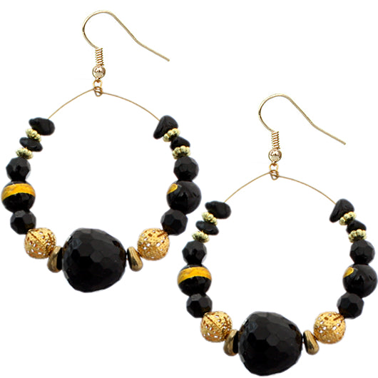 Black Beaded Earrings