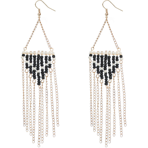 Black and White beaded earrings