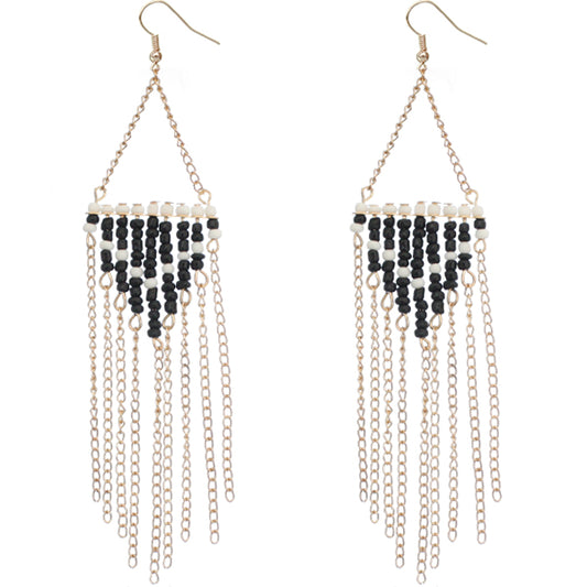 Black and White beaded earrings