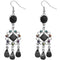 Black Cluster Chandelier Earrings