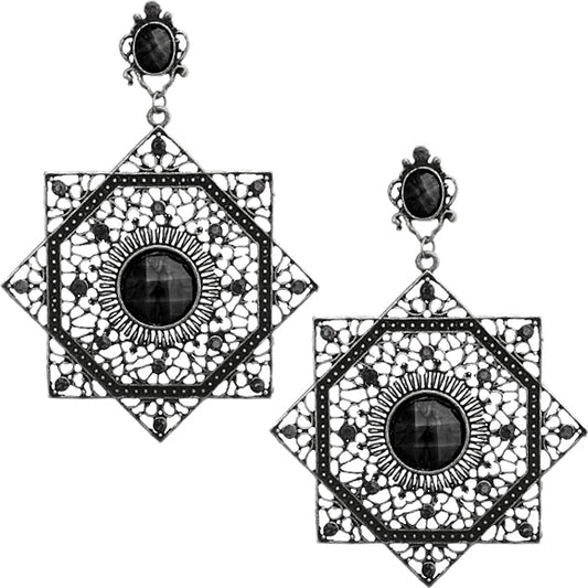Black Rhinestone Earrings