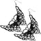Black Beaded Iridescent Butterfly Earrings