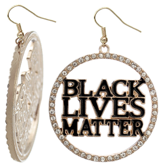 Black Lives Matter Metal Hoop Earrings