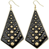 Black Bubble Necktie Dangle Earrings