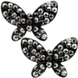 Black Butterfly Beaded Stud Earrings