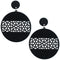 Black Mosaic Pattern Wooden Earrings