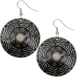 Black Boho Starburst Design Shell Earrings