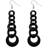 Black Gradual Chain Link Earrings