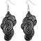 Black Swirly Cloud Wooden Earrings