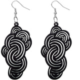 Black Swirly Cloud Wooden Earrings
