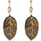 Black CZ Leaf Drop Earrings