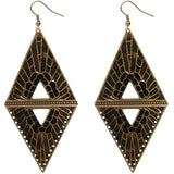Black Inverted Reverse Triangle Earrings