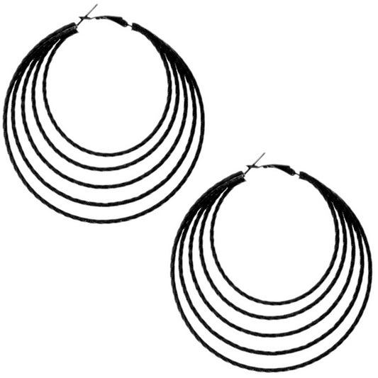 Black Big Hoop Earrings