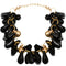Black Goldtone Beaded Bracelet Earrings Set