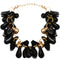 Black Goldtone Beaded Bracelet Earrings Set